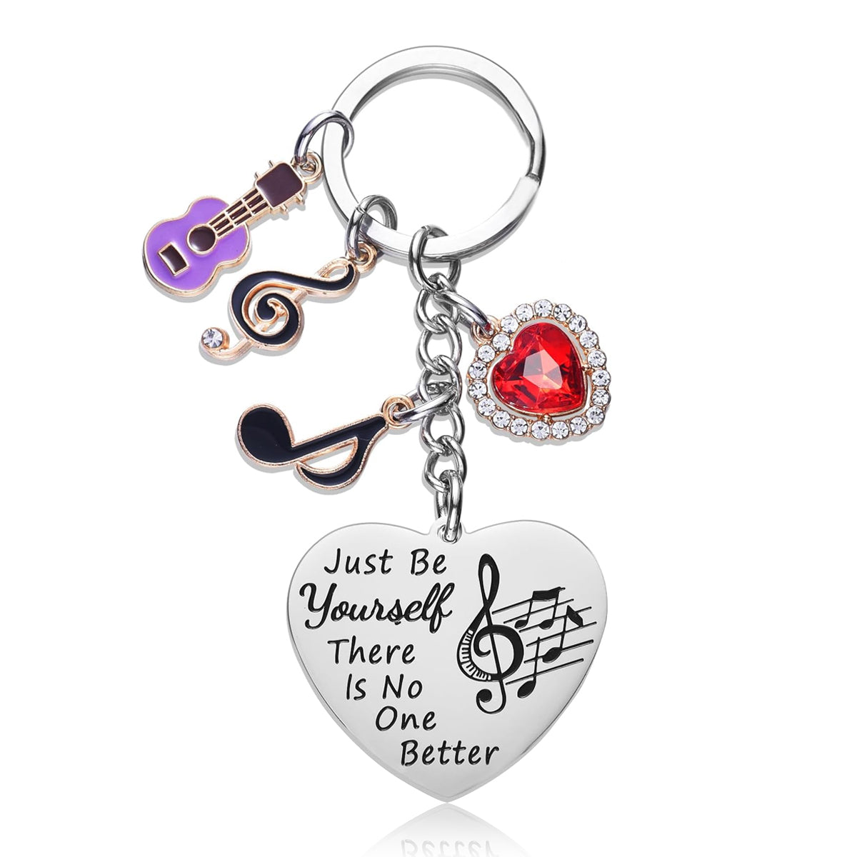 PALAY® Taylor Swift Music Lover Keychain Gifts, Inspirational Keyring Heart Charm Music Note Charm Keyring Gift for Fans Teen Girls Daughter Women Cute Keychains