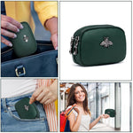 PALAY® Women Coin Bag Utility Double Layer PU Small Bag Zipper Pouch Coin Bag Card Bag Purse Bag Cash Bag Birthday Gift Christmas Gift for Women, 11.5x4x7.5cm