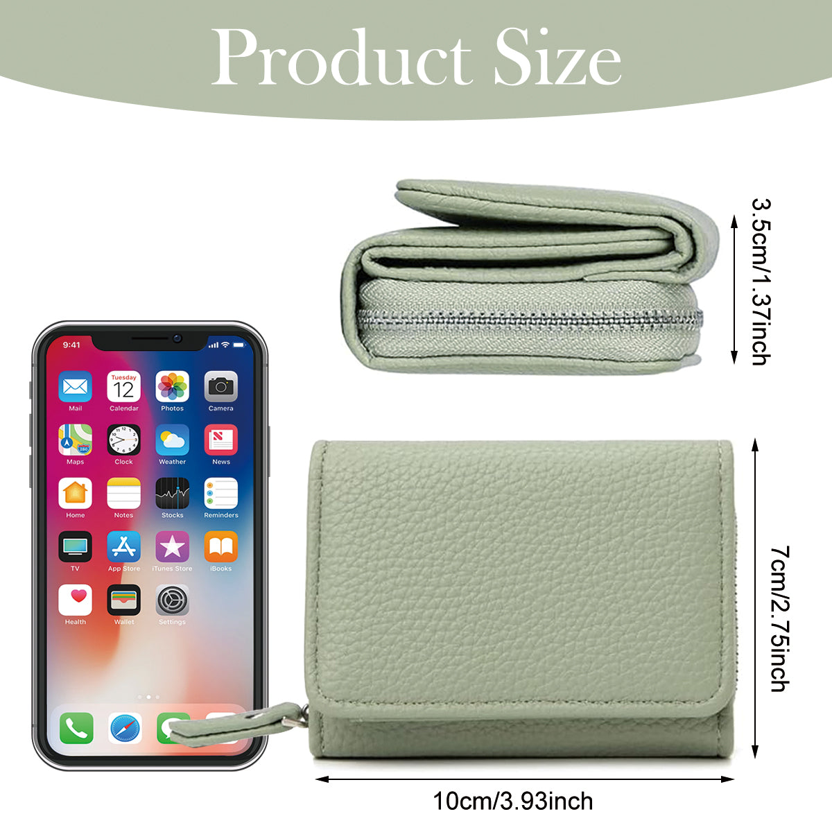 PALAY® Women Small Leather Purse Women Purse Mini Card Bag Fashion PU Multi Compartments Coin Bag Cash Bag, 10x8x4cm