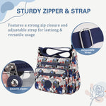 PALAY® Women Crossbody Bag Waterproof Nylon Multi-Layer Crossbody Bag Casual Satchel Bag Shoulder Bag Messenger Bag Travel Crossbody Bag