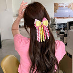 PALAY® 2Pcs Ribbon Bow Hair Accessories for Girls, Princess Cute Hair Clips for Girls Curly Ribbon Hair Bow Clip stylish Headpieces Hair Pins for Girls Gift, Pink