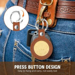 PALAY® 2Pcs Coin Holder Keyring 40mm Dia PU Token Coin Holder Keyring Creative Token Currency Collectiable Luck Coin Holder Keyring Couple Gift Keyring Key Organizer