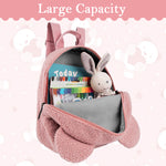 PALAY® Girls Backpack Cute Pink Bear Plush Backpack Kawaii Casual Bag for Girls Travel Backpack Day Pack Birthday Christmas Gift for Girls, 28x27x13cm