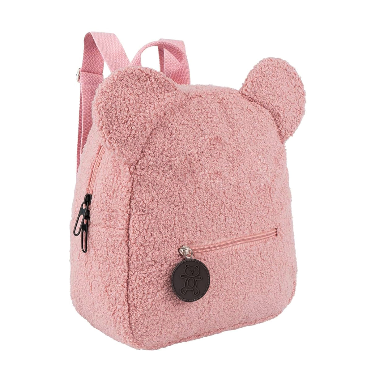 PALAY® Girls Backpack Cute Pink Bear Plush Backpack Kawaii Casual Bag for Girls Travel Backpack Day Pack Birthday Christmas Gift for Girls, 28x27x13cm