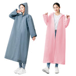 PALAY® Waterproof Rain Ponchos for Adults (2Pack)Reusable EVA Lightweight Long Raincoat with HoodButton-Up Unisex Rainwear for Motorcycle Commute, Monsoon Travel & Festivals (Length 136cm)