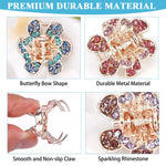 GUSTAVE® 6Pcs Rhinestone Flower Mini Hair Claw Clip & Hair Dressing Accessories for Teen ager Girls, Women