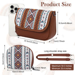 PALAY® Women Shoulder Bag with Small Coin Bag Fashion Boho Print Patchwork Vintage PU Casual Shoulder Bag Crossbody Bag Sling Bag Birthday Gift Valentine's Day Gift for Women, 8.8x2.7x5.9inches