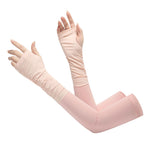 PALAY® Summer Arm Sleeves for Women UPF 50+ Sun Protection Breathable Nylon Ice Silk Quick Dry Stretchy Arm Sleeves Arm Sleeves with Thumb Loop, for Hiking, Riding, Driving, Golfing