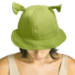 PALAY® Shrek Hat Fun Green Shrek Ear Sun Hat Bucket Hat Outdoor Fishman Hat Round Wide Brim Beach Sun Hat Gift for Fans Couple Hat for Men Women