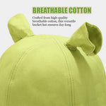 PALAY® Shrek Hat Fun Green Shrek Ear Sun Hat Bucket Hat Outdoor Fishman Hat Round Wide Brim Beach Sun Hat Gift for Fans Couple Hat for Men Women