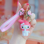 PALAY® 2Pcs Cute Keyrings for Girls, Keychains Friendship Keychains Kawaii Sanrio & Melody Kuromi PVC Keychains Backpack Hanging Charm Cartoon Characters Keychain for Girls Kids Gifts