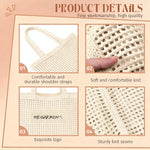 PALAY Bow Crochet Tote Bag for Women