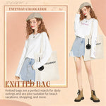 PALAY Bow Crochet Tote Bag for Women