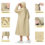PALAY Waterproof Full-Length Hooded Raincoat for Women Long Rain Jacket