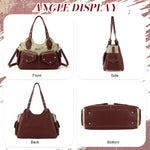 PALAY Vintage PU Leather Tote Bag for Women Retro Handbag