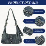 PALAY Denim Crossbody Tote Bag for Women Large Capacity Shoulder Bag