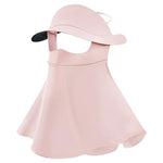 PALAY® Detachable Hat-Brim Adjustable Ear Loop Breathable Ice Silk Face Cover UV Protection pink