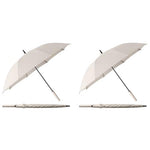 PALAY® Big Umbrella for Men Oxford with Straight Shank Unisex Windproof Rain Sun Protection Large Canopy Reinforced 8 Fiber Ribs Auto One-Touch Open Commute Outdoor Beige 2 PCS