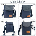 PALAY® Phone Sling Bag Canvas Mini Phone Bag Multi Layer Phone Pouch Fashion Mini Sling Bag Phone Pouch Shoulder Bag Crossbody Phone Bag with Detachable Shoulder Strap