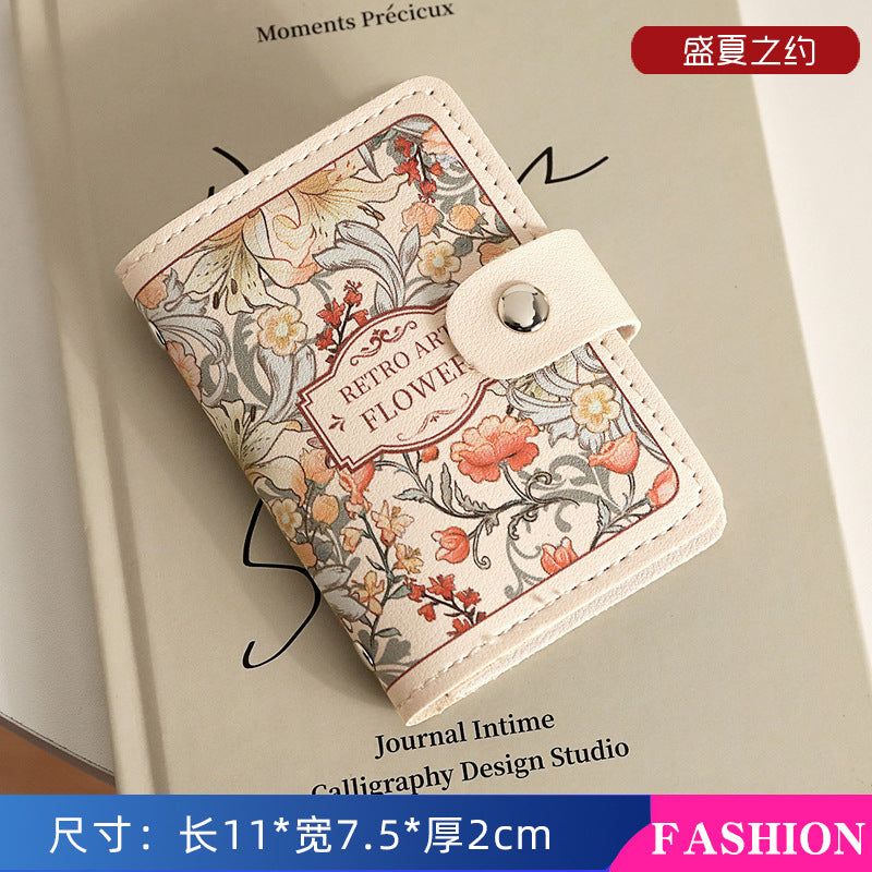 PALAY® PU Card Bag for Women Multi Credit Card Bag Holds Up 20 Cards Travel Card Organizer Transparent Card Pockets Fashion Floral Printed Card Bag Mother's Day Gift Birthday Gift for Women