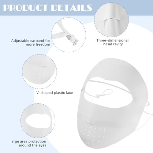 PALAY® Ice Silk Face Mask UPF 50+ Full Face Cover for Women Sun Protection Fashion Breathable Cooling Biker UV With Removable Forehead Piece Grey 2 PCS