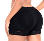 PALAY® Padded Underwear for Women Butt Lifter Seamless Booty Pads Panties Butt Enhancer Lace Boyshorts Shapewear, L, Black