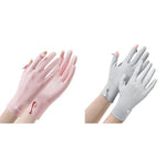 PALAY® Spandex Ice Silk UV Sun Protection Gloves for Women, Non-Slip, Breathable Touch Screen Gloves Combo for Cycling, Bike Riding, Fishing, Summer Outdoor Cooling – Pink & Grey