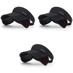 PALAY® Sun Golf Visor Hats for Women Adjustable Retractable Brim Cap Beach Black 3PCS