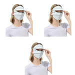 PALAY® Full Face Sun Mask for Women UPF 50 Face Cover with Detachable Brim Reusable Summer Cooling Mask for Cycling Golfing Green Full 3PCS