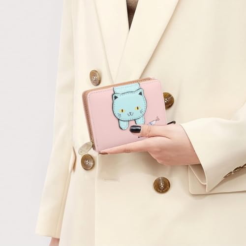 PALAY® Small Purse For Women Cute Cartoon Kitty MIni Wallet for Women Multi Compartment Card Coin Clutch Wallet Gift for Girls