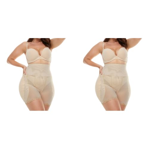 PALAY® Hip Pads for Women Hip Dip Enhancer Shapewear High Waist Butt Lifter Pad Panties Apricot XL 2PCS