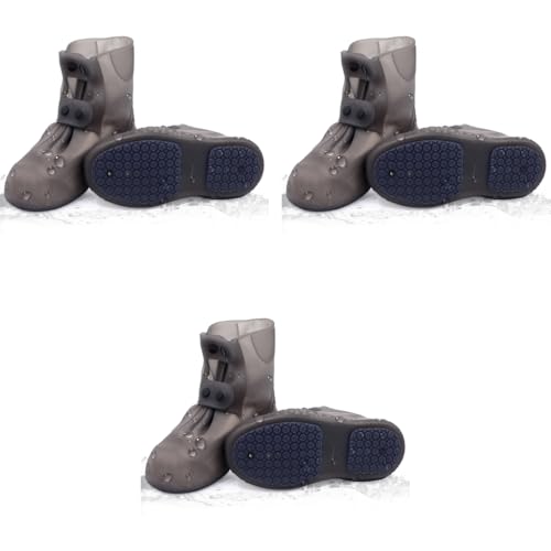 PALAY® Silicone Shoe Covers for Kids Men Women with Double-Breasted Anti-Slip and Waterproof Cover TPE Sole Wear-resistant Reusable for Rainy Season Size 5.5-7.5 3 PCS