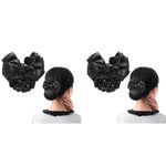 PALAY® Hair Buns Clip Bow Bun Nets Maker Lace Rose Accessories for Women Spring Snood Net Work or Daily Dancer Nurse Accessory 2 PCS