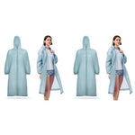 PALAY® Rain Ponchos for Adults Reusable EVA Raincoats with Hood for Women Men Camping Hiking Music Festival Outdoor Activities Pack of 2 Blue 2PCS