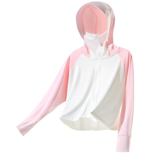 PALAY® Kids Active Zipper Sun Protection Jacket Boys Girls Hooded Cooling Shirt Pockets Fishing Running Outdoor 8-9 Years Old