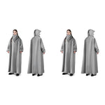 PALAY® Long Rain Coat Waterproof Raincoat for Women Reusable Hooded Poncho with Wide Brim Lightweight for Hiking Travel Motorcycle Riding M 2PCS