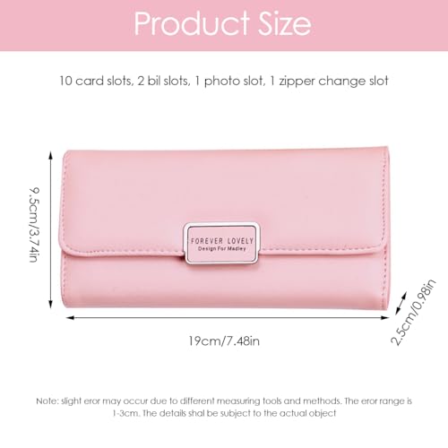 PALAY® Hand Wallet for Women, Girls Stylish Latest PU Long Women Wallet for Ladies, Girls Hand Purse Wallet Card Bag Fashion Wallet Clutch Bag for Women, Long Wallet for Women, Girls Gift - Pink