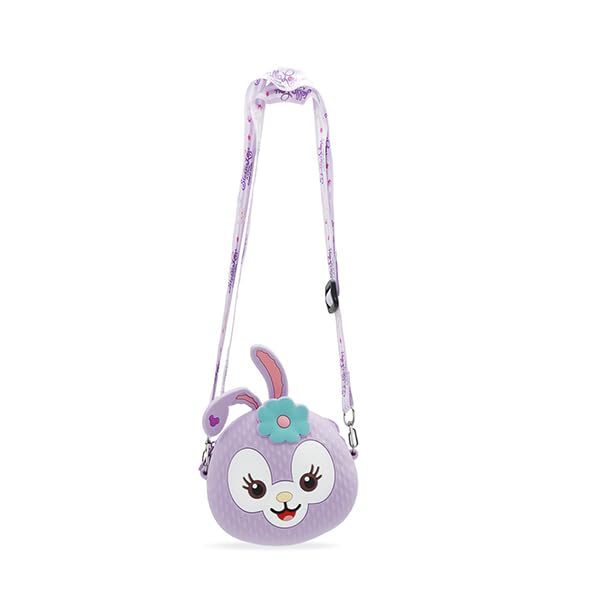 PALAY Purse for Girls with Adjustable Strap and Silicone Material in Vibrant Purple | Cute Cartoon Sling Bag for Keys and Coins