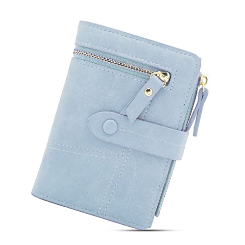 PALAY Small Purse for Women with Bifold Design and Smooth Metal Zipper | PU Leather 5.5×4×0.7 in Vibrant Blue Wallet