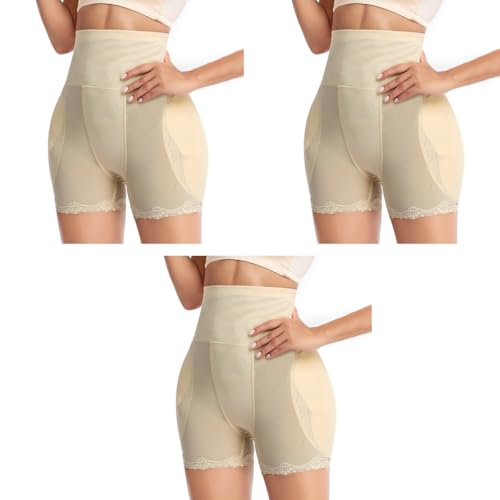 PALAY® Hip Pads for Women Hip Dip Pads, Enhancer Shapewear for Women High Waist Shapewear Butt Lifter Pad Panties, Apricot, L 3 PCS