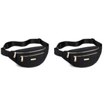 PALAY® Waist Bags for Women Girls Adjustable Strap Stylish Bumbag Chest Bag Waterproof Fanny Oxford Cloth Pack Outdoor Hiking Running Travel 2PCS