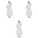 PALAY® Women Rainwear Long Waterproof Raincoat EVA Hooded Coat with Wide Brim Detachable Clear Face Cover Zip Buttons Riding Outdoor Windproof (Length 129CM) 3 PCS
