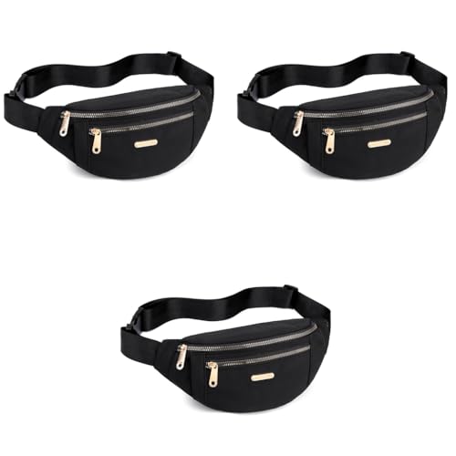 PALAY® Waist Bags for Women Girls with Adjustable Strap Stylish Bumbag Chest Waterproof Fanny Oxford Cloth Pack Outdoor Hiking Running Travel 3PCS