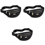 PALAY® Waist Bags for Women Girls with Adjustable Strap Stylish Bumbag Chest Waterproof Fanny Oxford Cloth Pack Outdoor Hiking Running Travel 3PCS