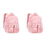 PALAY® Kwaii Lightweight School Backpack for Girls Ideal Kids Aged 6-8 Perfect Travel Camping Burden Relief 2 PCS