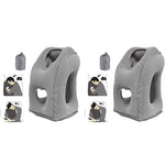 PALAY® Inflatable Travel Pillow Neck Air for Sleeping Support Head Chin Lumbar Avoid Shoulder Pain Comfortable Airplane Car Polyvinyl Chloride Grey 2 PCS