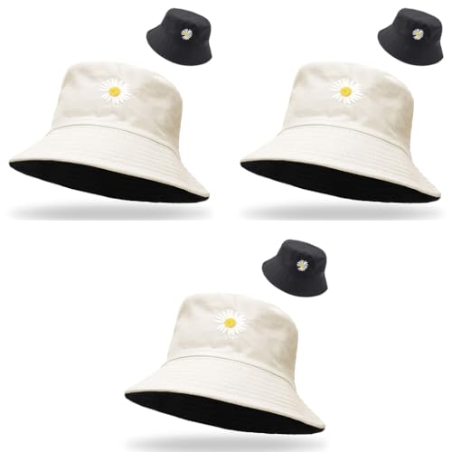 PALAY® Women Bucket Hat Foldable Cotton Sun Beach Fisherman Casual Outdoor Cap Lovely Bomber Hats for Women Men Boy Girl Multi-Colour Free Size X3