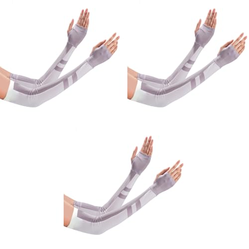 PALAY® Hand Cover Arm Sleeves for Women UV Protection Summer UPF 50 Sun Gloves Bike Golf Hiking Driving Quick Dry Breathable 3 PCS