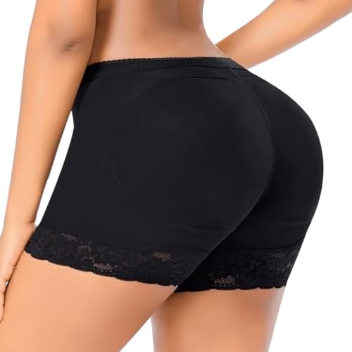 PALAY® Padded Underwear for Women Butt Lifter Seamless Booty Pads Panties Butt Enhancer Lace Boyshorts Shapewear, XL