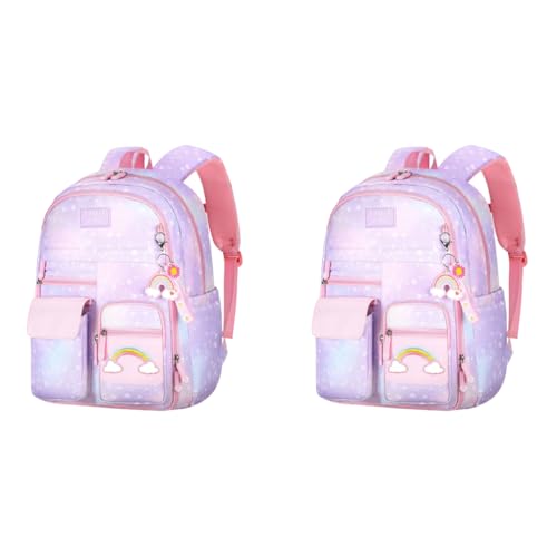 PALAY® School Backpacks For Girls Gift Kids 6-12 Years Old Pink 2 PCS